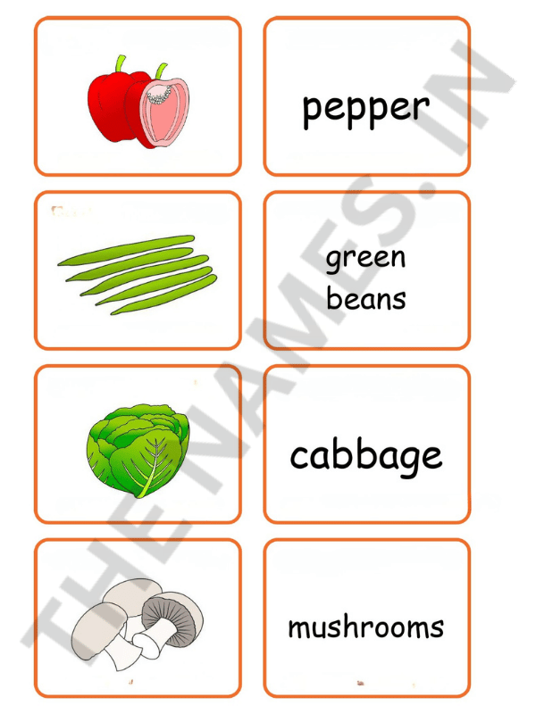Flashcards for Vegetables: Amazing and Effective Way to Teach Kids Vegetable Names 2 Flashcards for Vegetables